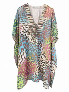 TRINA TURK Leopard Tunic Resort Coverup Small